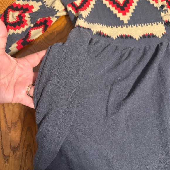 Reborn Southwestern Boho Knee Length Dress Sz 2XL Geometric Print Pockets Flowy - Picture 10 of 15